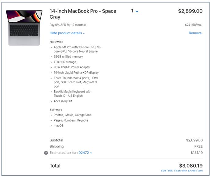 나의 맥북 가격 (MacBook Pro 14-inch)